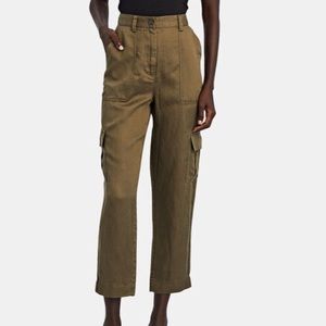 Rails Olive Green Straight-Leg High Rise Linen Cargo Pants Sze XS